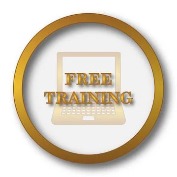 Free training icon. Internet button on white background.. Stock Illustration