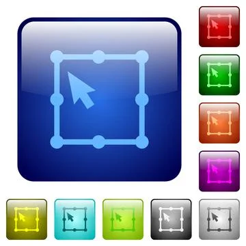 Free transform object color square buttons Illustrazione stock
