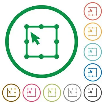 Free transform object flat icons with outlines Stock Illustration