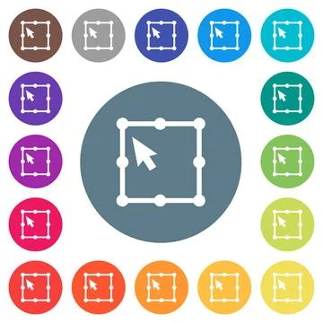 Free transform object flat white icons on round color backgrounds Illustrazione stock