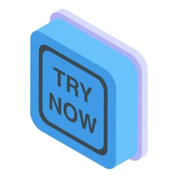 Free trial button icon, isometric style Stock Illustration