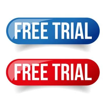 Free trial button set Illustrazione stock