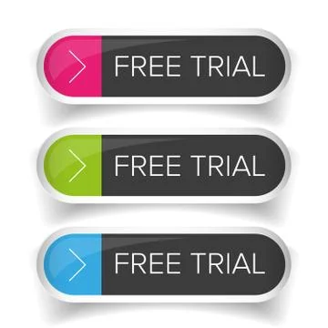 Free Trial button set Stock Illustration