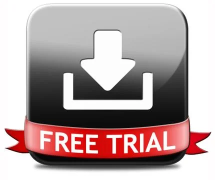 Free trial download button Illustrazione stock
