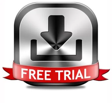 Free trial download button Stock Illustration