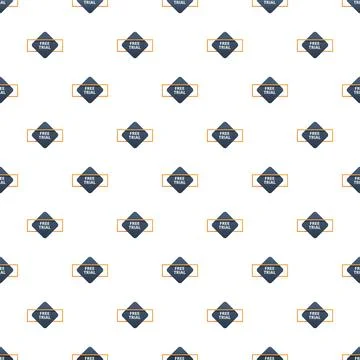 Free trial marketing offer pattern on white background Stock Illustration