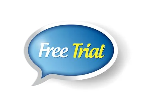 Free trial message on a speech bubble. Stock Illustration