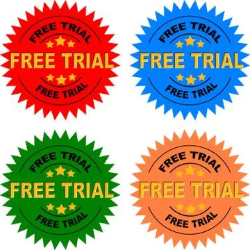 "Free Trial" seals set Stock-Illustration