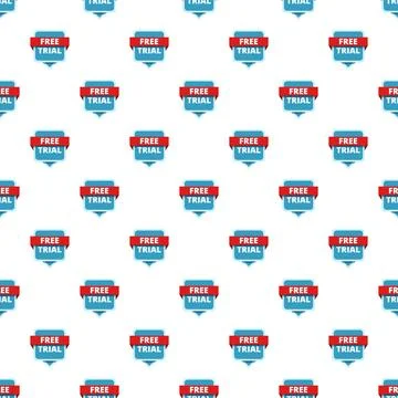 Free trial square labels pattern repeating background Stock Illustration