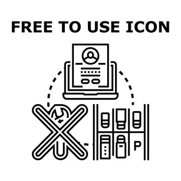 Free to use digital icon concept 库存插图