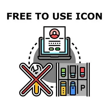 Free to use digital icon concept 스톡 일러스트