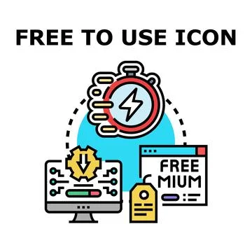 Free to use icon concept on digital screen Illustrazione stock