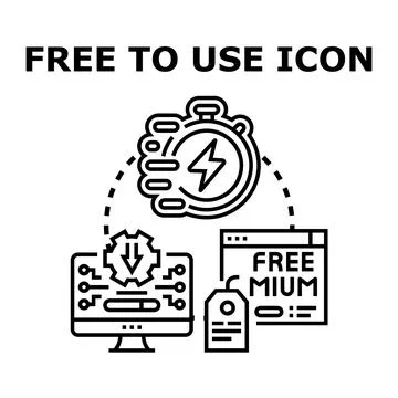 Free to use icon concept on digital screen Stockillustratie
