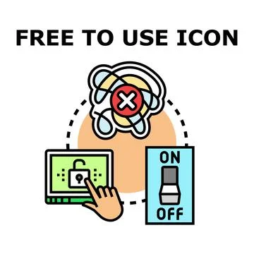 Free to use icon symbolizing unrestricted access and permissions Stock Illustration
