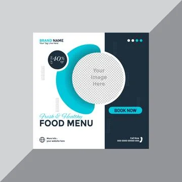 Free Vector food social media promotion and Instagram banner post design te.. Stock Illustration