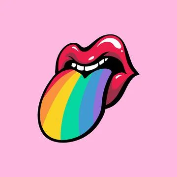 Free vector hand drawn lip pride month lgbt illustration Stock Illustration