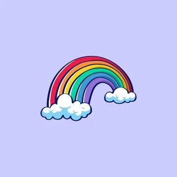 Free vector hand drawn pride month lgbt rainbow cloud 스톡 일러스트