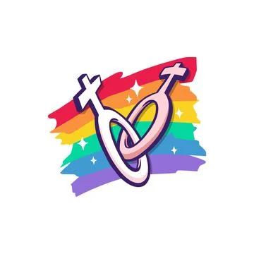 Free vector lesbian pride month lgbt symbols female icon Stock Illustration