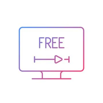 Free video streaming gradient linear vector icon Stock Illustration