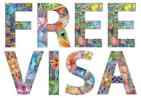 FREE VISA. Vector decorative zentangle object for decoration イラスト素材