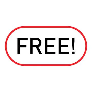 Free web button sign, promotion design label icon, gratis business vector ill Illustrazione stock