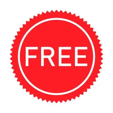 Free web button sign, promotion design label icon, gratis business vector ill Stock Illustration