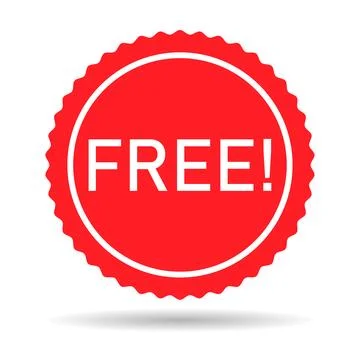 Free web button sign, promotion design label icon, gratis business vector ill Stock Illustration