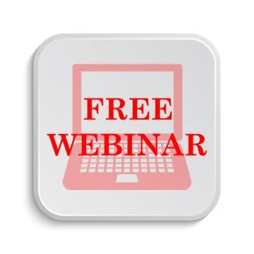 Free webinar icon. Internet button on white background.. Stock Illustration