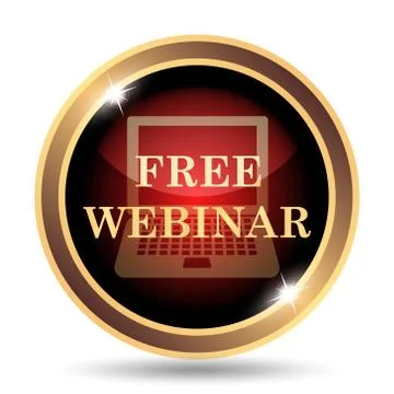 Free webinar icon. Internet button on white background.. Stock Illustration