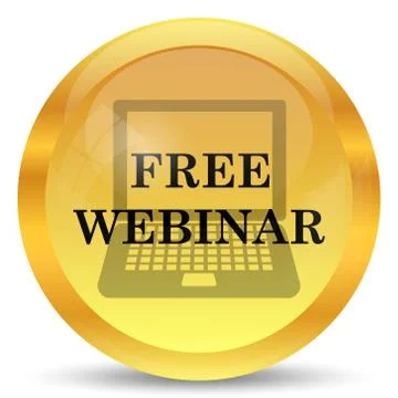 Free webinar icon. Internet button on white background.. Stock Illustration