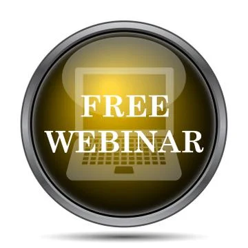 Free webinar icon. Internet button on white background.. 스톡 일러스트