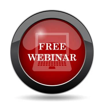 Free webinar icon. Internet button on white background.. Stock Illustration