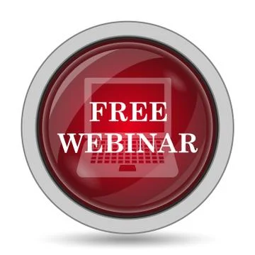 Free webinar icon. Internet button on white background.. Stock Illustration
