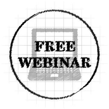 Free webinar icon. Internet button on white background.. Stock Illustration