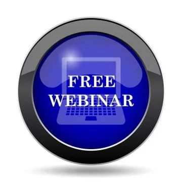 Free webinar icon. Internet button on white background.. 스톡 일러스트