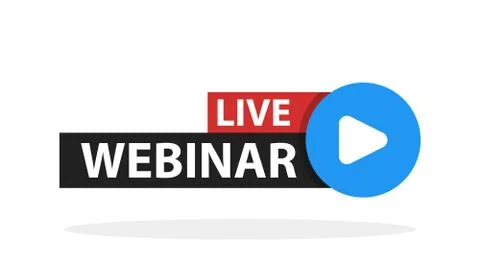 Free webinar play online button vector illustration Illustrazione stock