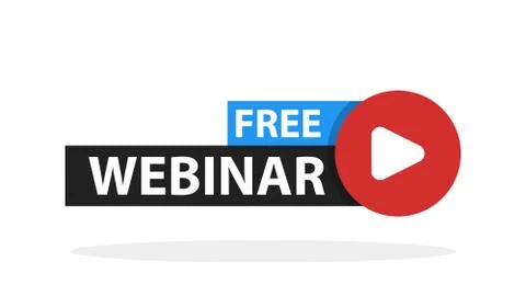 Free webinar play online button vector illustration 库存插图