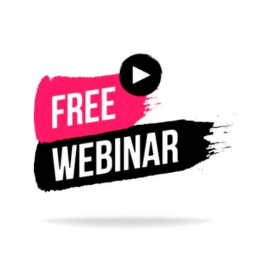 Free webinar play online button vector illustration. 库存插图