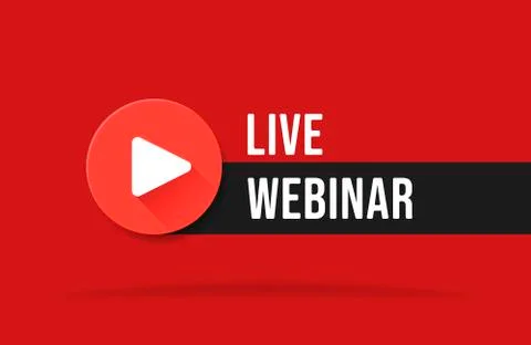 Free webinar play online button vector illustration. Stockillustratie