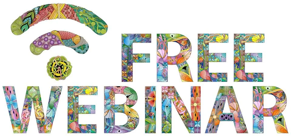 FREE WEBINAR. Vector decorative zentangle object for decoration Иллюстрация
