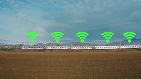 Free wifi on board of the train Vidéo 120650970