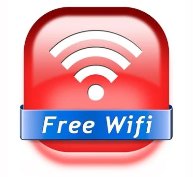 Free wifi button Stock Illustration