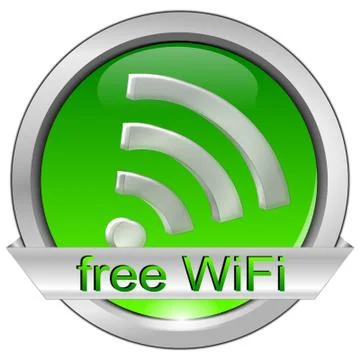 Free wifi button Stock Illustration