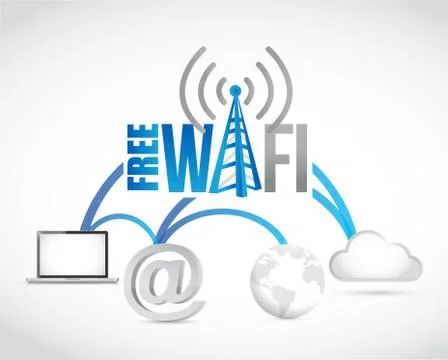 Free wifi cloud computing electronics concept 스톡 일러스트