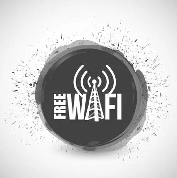 Free wifi cloud ink splatter illustration design Stock Illustration