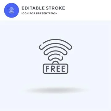 Free Wifi icon vector, filled flat sign, solid pictogram isolated on white, logo Illustrazione stock