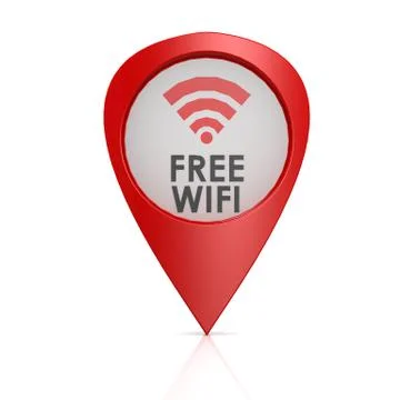 Free wifi red pointer Illustrazione stock