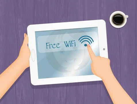 Free wifi on tablet Stock Illustration