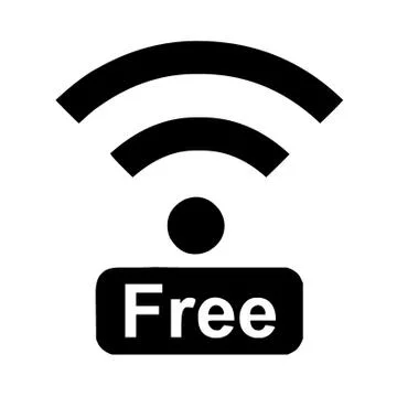 Free wifi, wi-fi, wireless internet silhouette, symbol, vector illustration Stock Illustration