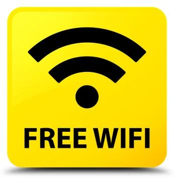 Free wifi yellow square button Stock Illustration